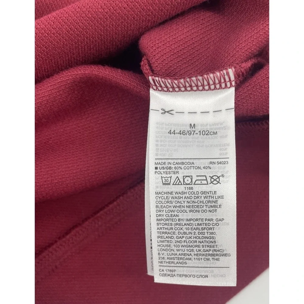 Banana Republic Sweatshirt Mens Med Burgundy Textured Organic Cotton Blend NWT